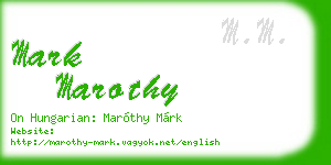 mark marothy business card